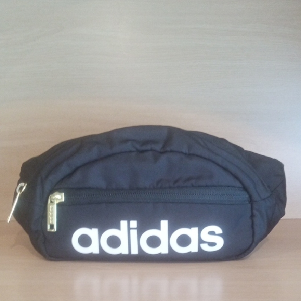 Adidas Black and White Logo Waist Bag